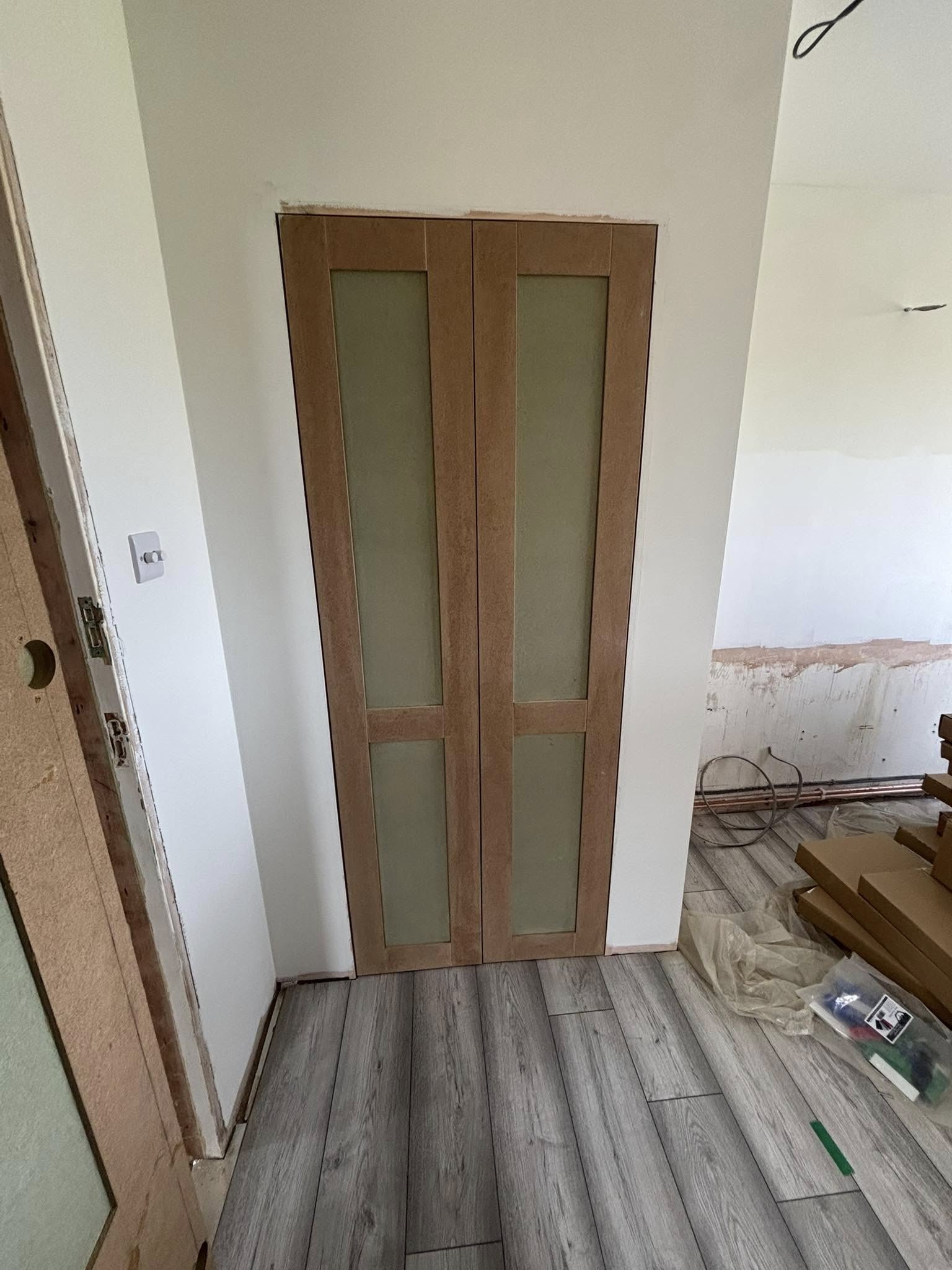 Bespoke oak door installation