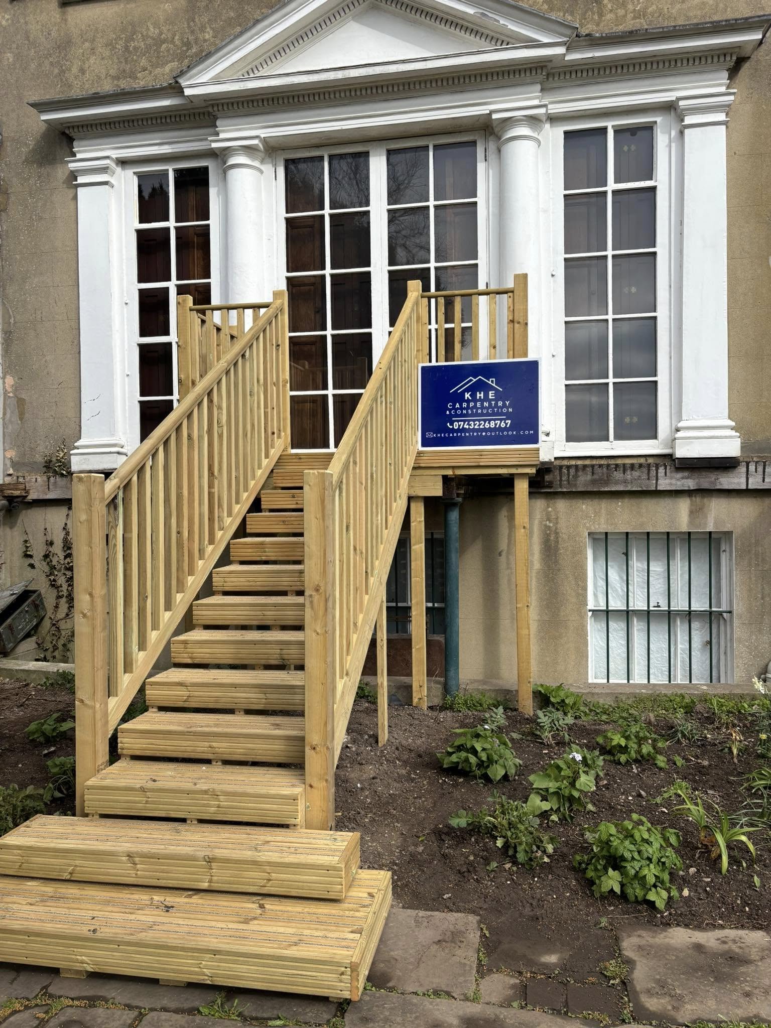 External timber staircase and decking